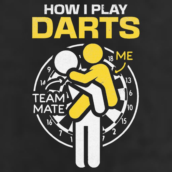 How I Play Darts Funny Darts Player Garment-Dyed Fleece Hoodie
