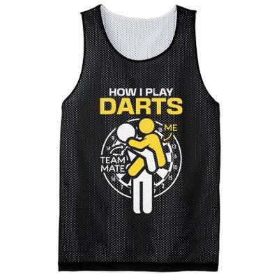 How I Play Darts Funny Darts Player Mesh Reversible Basketball Jersey Tank
