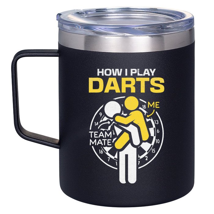 How I Play Darts Funny Darts Player 12oz Stainless Steel Coffee Mug