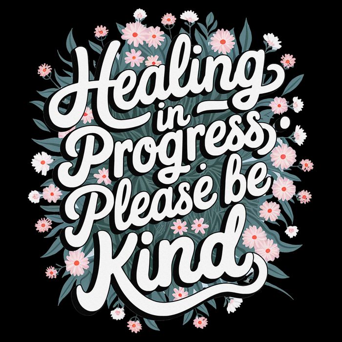 Healing In Progress Please Be Kind Floral Positive Sustainable Bucket Hat