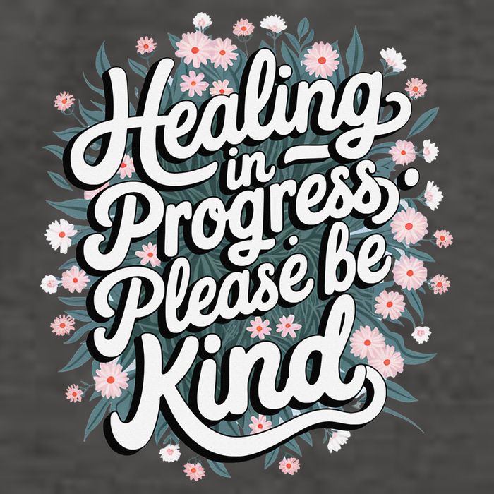 Healing In Progress Please Be Kind Floral Positive Vector Backpack