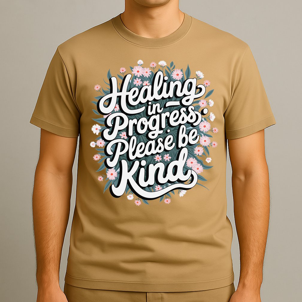Healing In Progress Please Be Kind Floral Positive T-Shirt