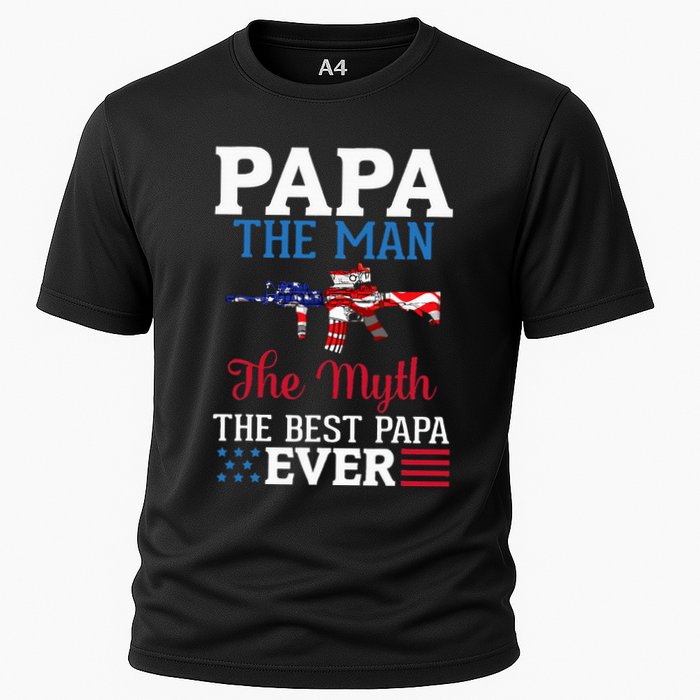 Happy Independence Papa The Man The Myth The Best Papa Ever Cooling Performance Crew T-Shirt