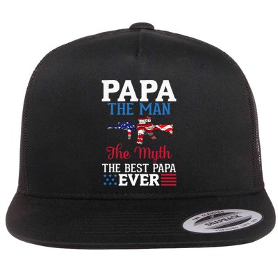 Happy Independence Papa The Man The Myth The Best Papa Ever Flatbill Hat