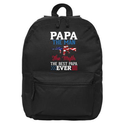 Happy Independence Papa The Man The Myth The Best Papa Ever 16 in Basic Backpack