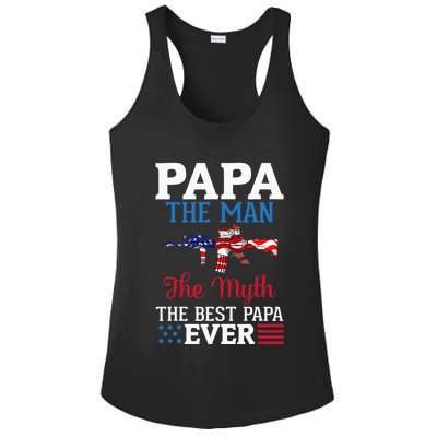 Happy Independence Papa The Man The Myth The Best Papa Ever Ladies PosiCharge Competitor Racerback Tank