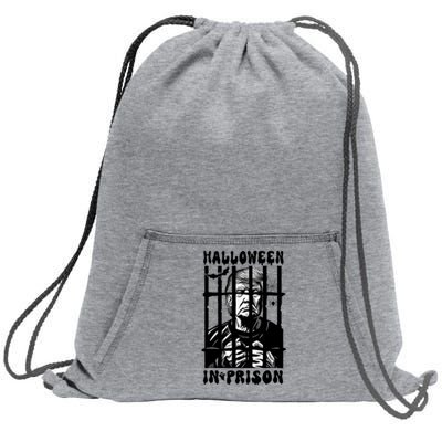 Halloween In Prison Funny Donald Trump Mug Shot Political Sweatshirt Cinch Pack Bag