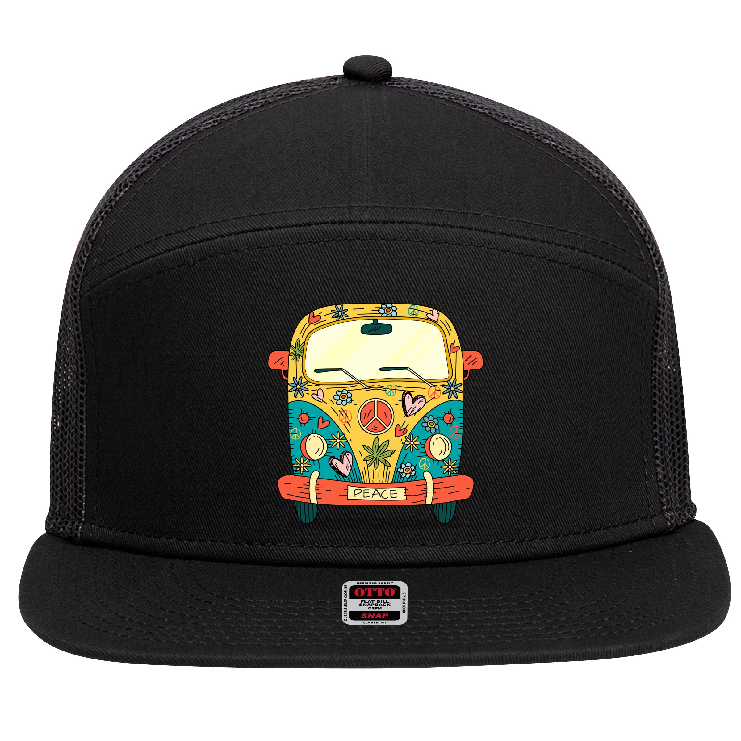 Hippe Peace Van 7 Panel Mesh Trucker Snapback Hat