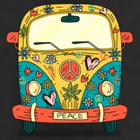 Hippe Peace Van 7 Panel Mesh Trucker Snapback Hat
