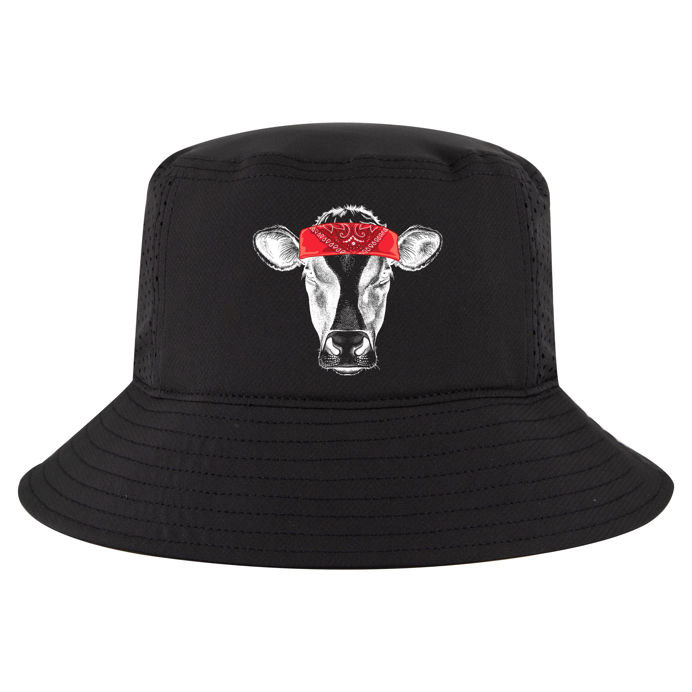 Hippie Cow Red Bandanna  Cool Comfort Performance Bucket Hat
