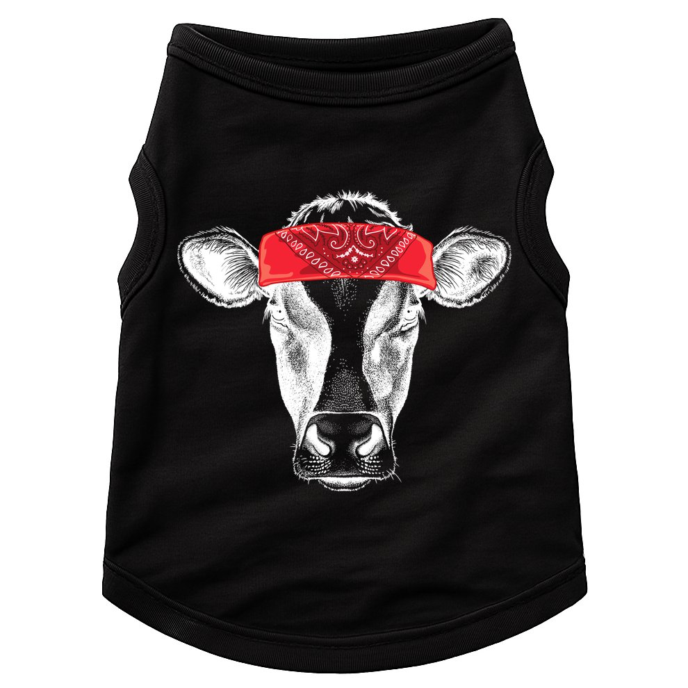 Hippie Cow Red Bandanna  Doggie Tank