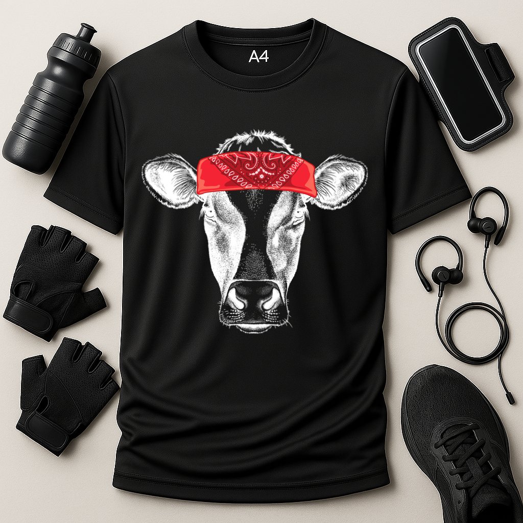 Hippie Cow Red Bandanna  Cooling Performance Crew T-Shirt