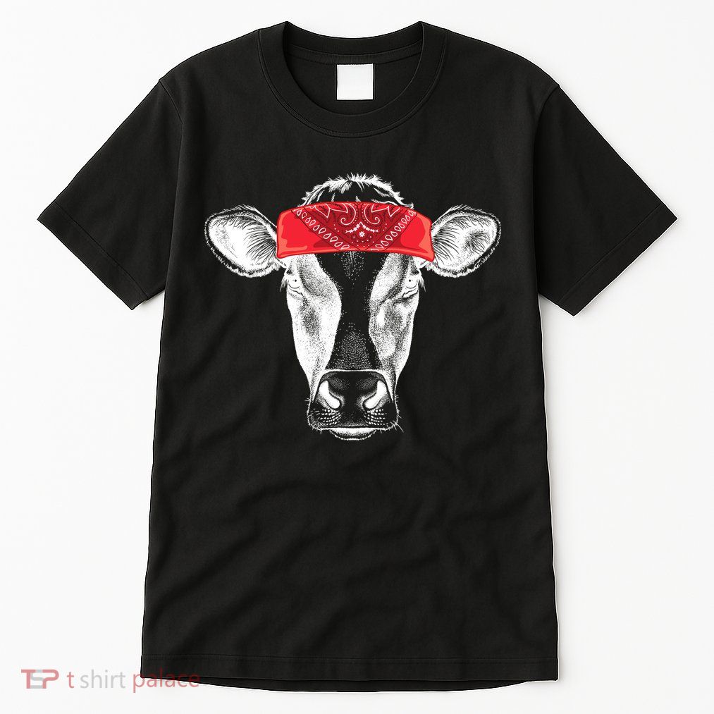 Hippie Cow Red Bandanna  Tall T-Shirt