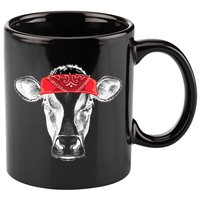 Hippie Cow Red Bandanna  11oz C Handle Ceramic Mug