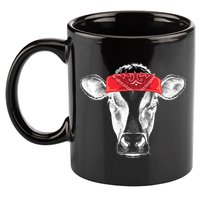 Hippie Cow Red Bandanna  11oz C Handle Ceramic Mug