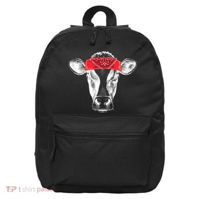 Hippie Cow Red Bandanna  16 in Basic Backpack