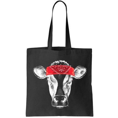 Hippie Cow Red Bandanna  Bag