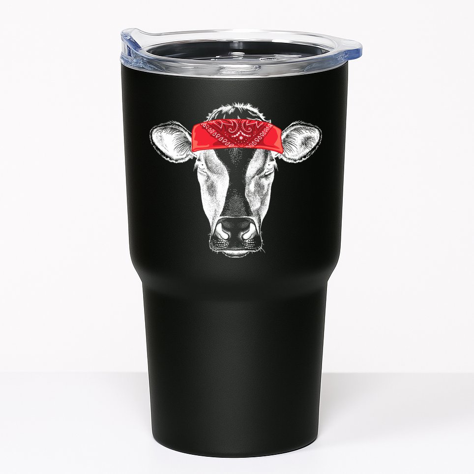 Hippie Cow Red Bandanna  Tumbler