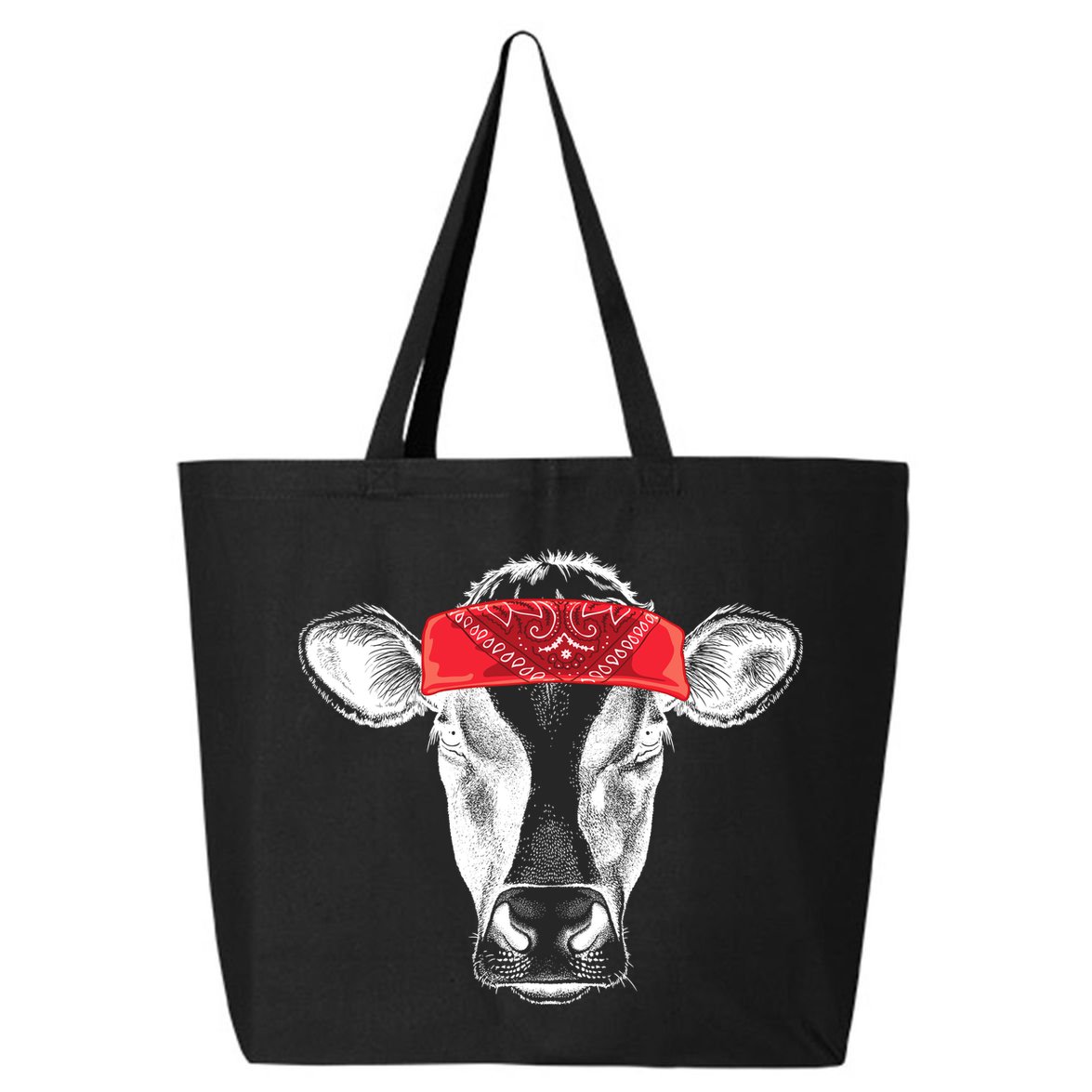 Hippie Cow Red Bandanna  25L Jumbo Tote
