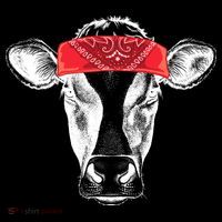Hippie Cow Red Bandanna  Kids T-Shirt