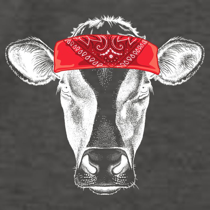 Hippie Cow Red Bandanna  Vector Backpack