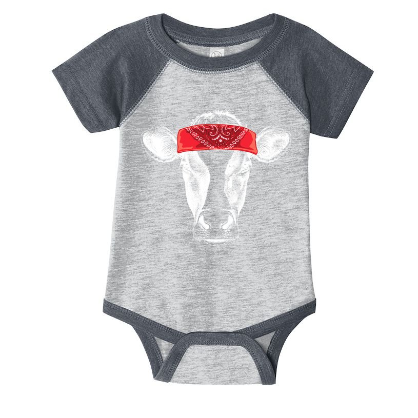 Hippie Cow Red Bandanna  Infant Baby Jersey Bodysuit