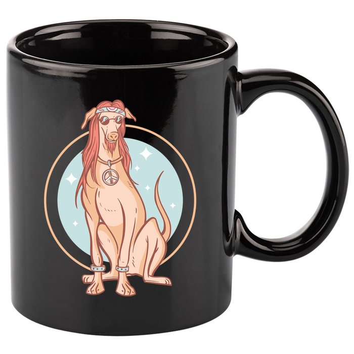 Hippie Dog 11oz C Handle Ceramic Mug