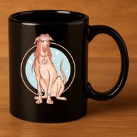 Hippie Dog 11oz C Handle Ceramic Mug