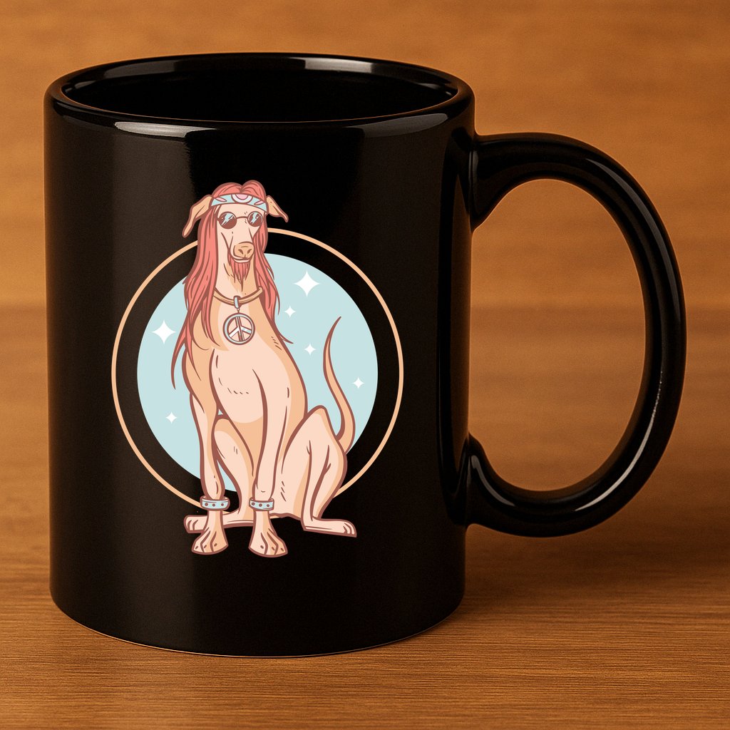 Hippie Dog 11oz C Handle Ceramic Mug