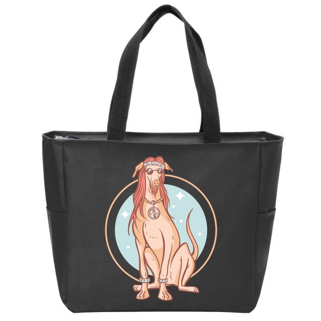 Hippie Dog Zip Tote Bag