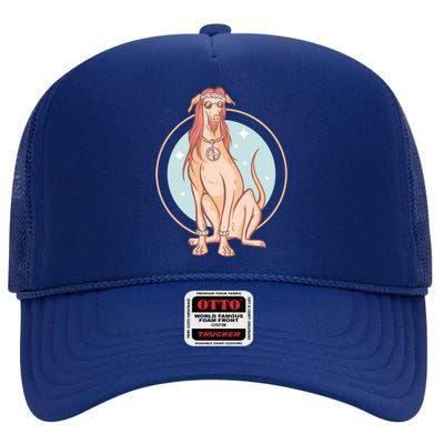 Hippie Dog High Crown Mesh Back Trucker Hat