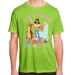 Hippie Girl And Her Animals Living Life Adult ChromaSoft Performance T-Shirt