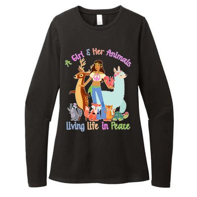 Hippie Girl And Her Animals Living Life Womens CVC Long Sleeve Shirt