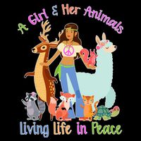 Hippie Girl And Her Animals Living Life Ladies Essential Flowy Tank