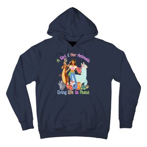 Hippie Girl And Her Animals Living Life Hoodie