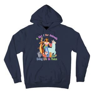 Hippie Girl And Her Animals Living Life Tall Hoodie