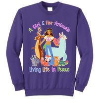 Hippie Girl And Her Animals Living Life Sweatshirt