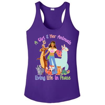 Hippie Girl And Her Animals Living Life Ladies PosiCharge Competitor Racerback Tank