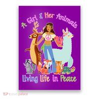 Hippie Girl And Her Animals Living Life Poster