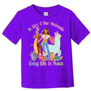 Hippie Girl And Her Animals Living Life Toddler T-Shirt