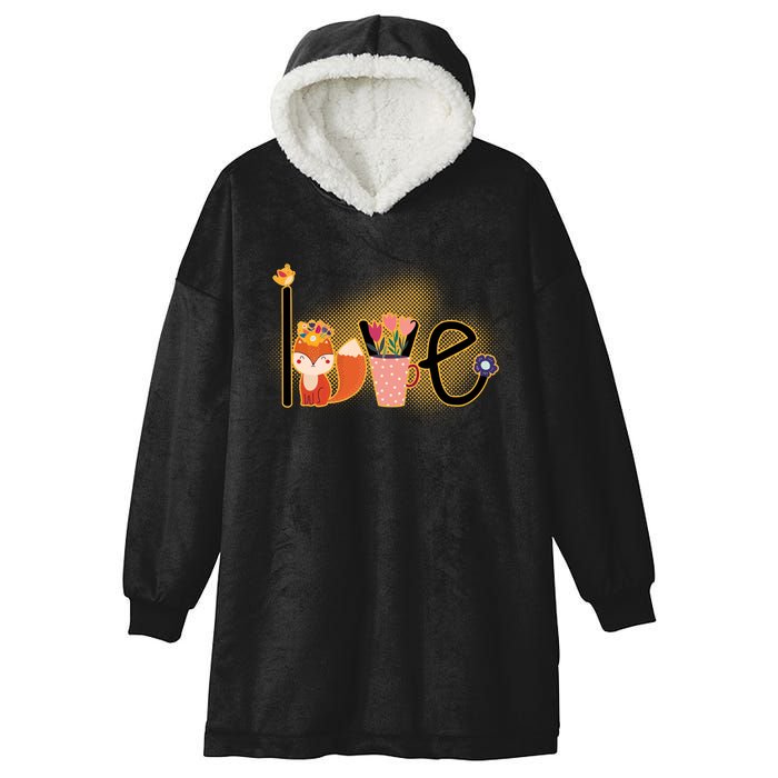 Hippie Love Spring Hooded Wearable Blanket