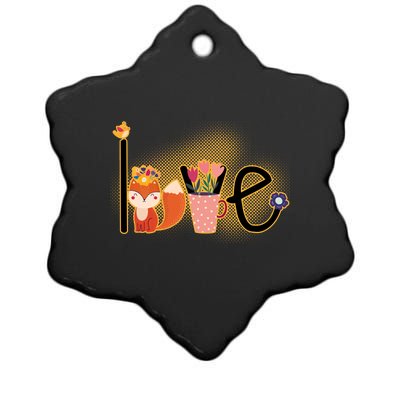 Hippie Love Spring Ceramic Star Ornament