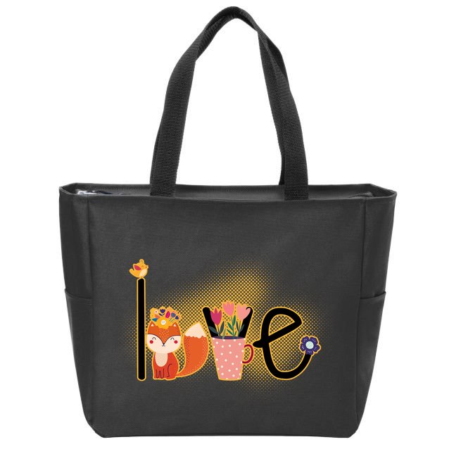 Hippie Love Spring Zip Tote Bag