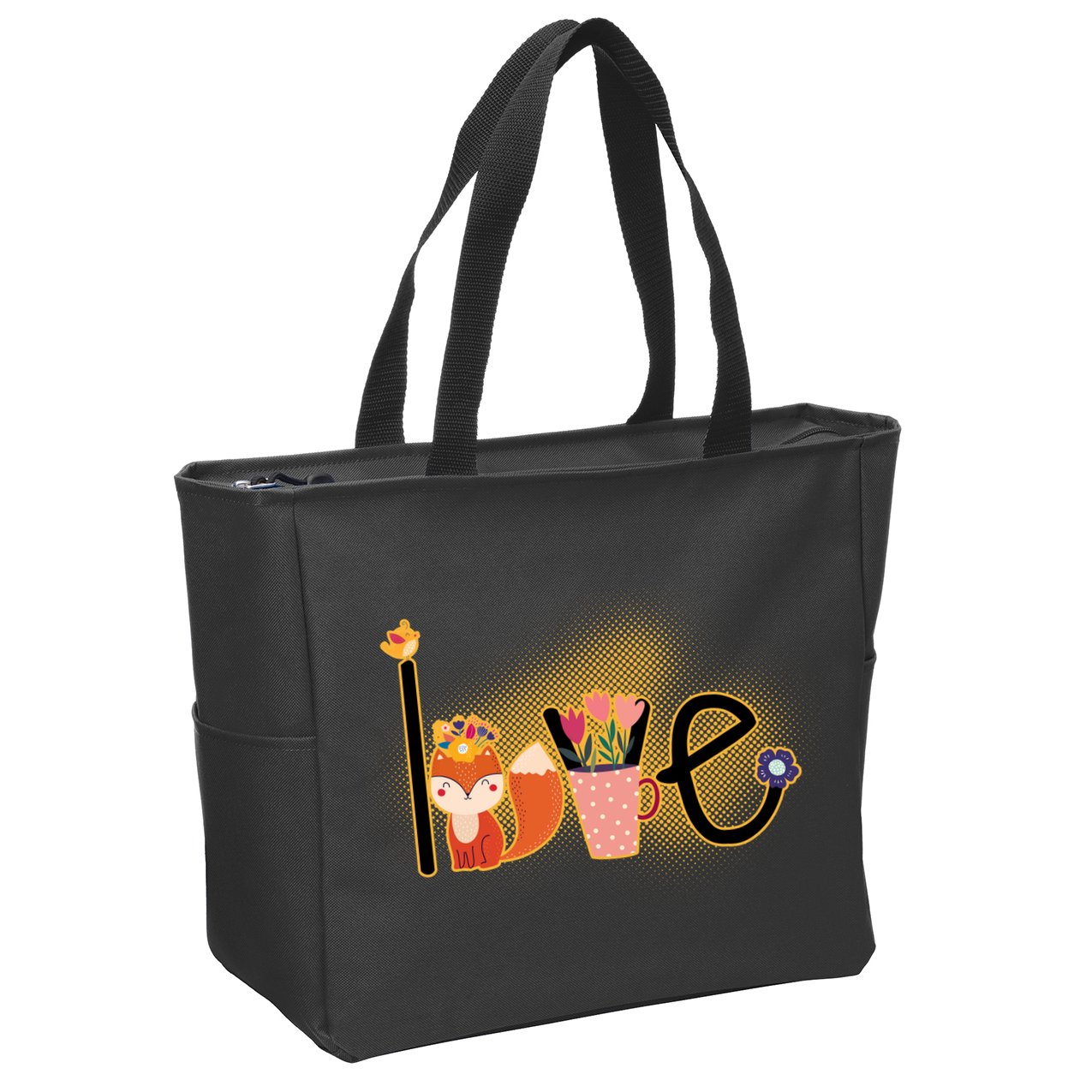 Hippie Love Spring Zip Tote Bag