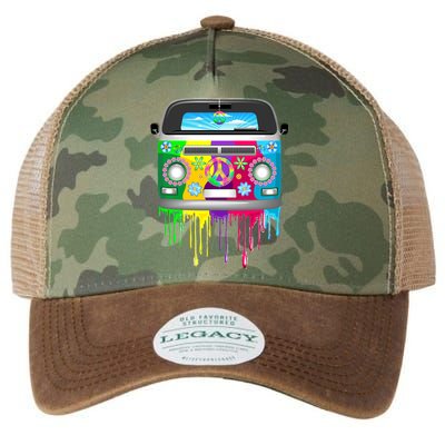 Hippie Van Dripping Rainbow Legacy Tie Dye Trucker Hat