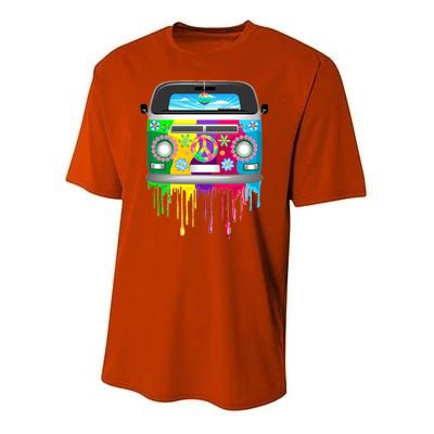 Hippie Van Dripping Rainbow Youth Performance Sprint T-Shirt