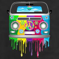 Hippie Van Dripping Rainbow Cool Comfort Performance Bucket Hat