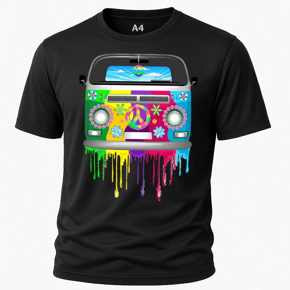 Hippie Van Dripping Rainbow Cooling Performance Crew T-Shirt