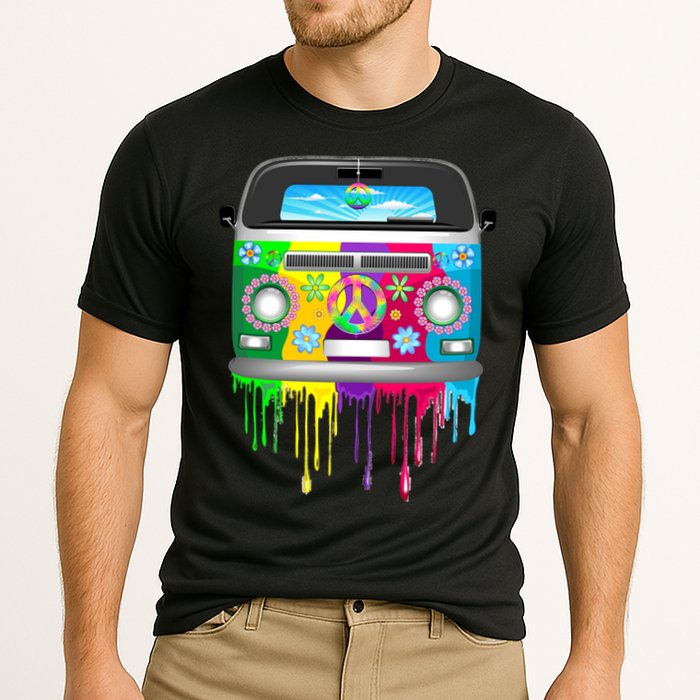 Hippie Van Dripping Rainbow Cooling Performance Crew T-Shirt