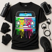 Hippie Van Dripping Rainbow Cooling Performance Crew T-Shirt